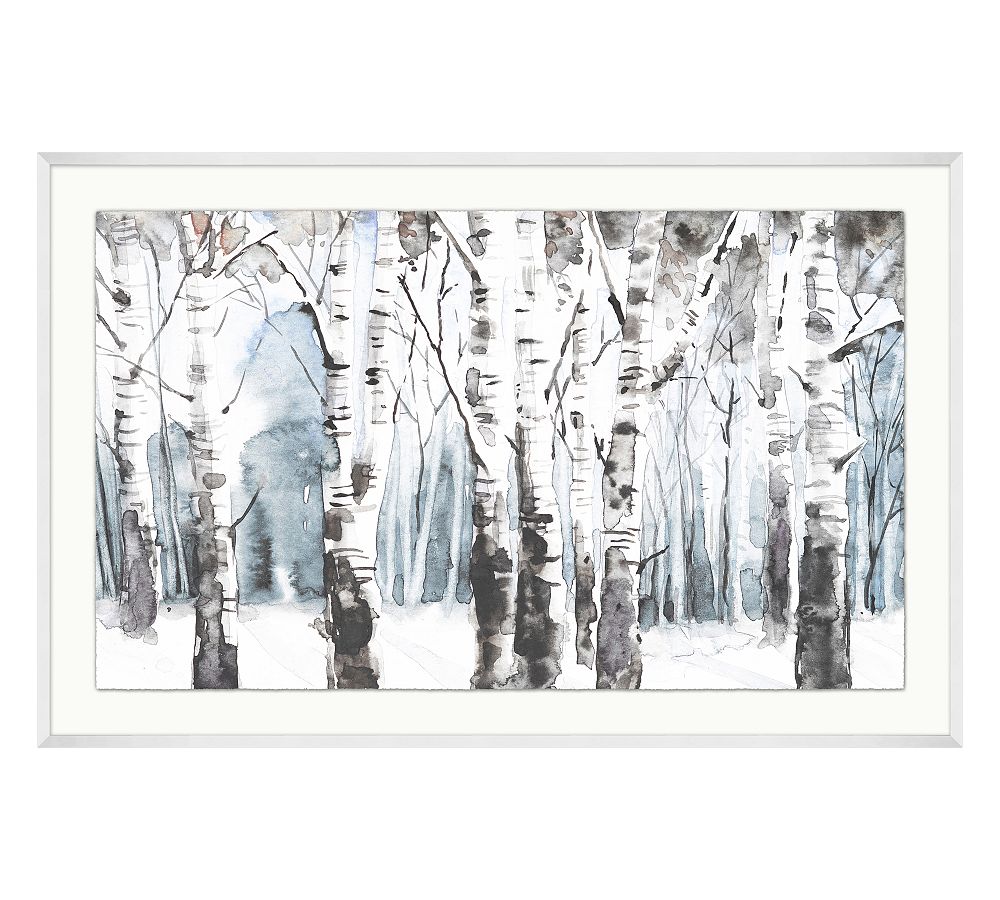 Aspens In Snow Framed Print