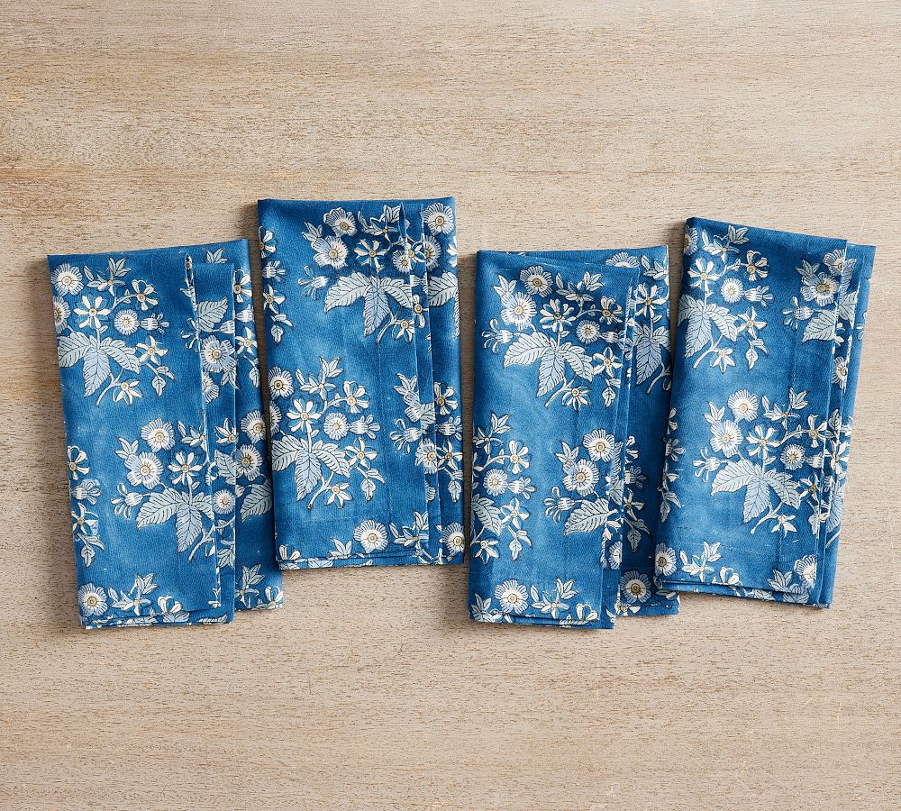 Regan Block Print Cotton Napkins - Set of 4