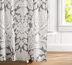 Damask Linen Shower Curtain