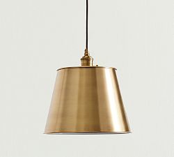 Tapered Metal Shade Cord Pendant (10&quot;-13&quot;)