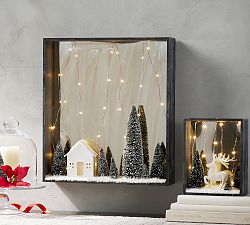 Christmas Scene Lit Shadowbox