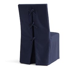 PB Comfort Square Slipcovered Tie Back Dining Chair - Performance Twill Cadet Navy