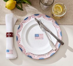 Americana Star Enamel Napkin Rings - Mixed Set of 4