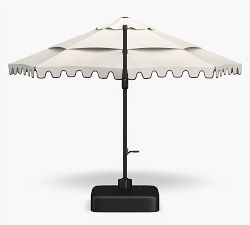 Premium 13' Round Portofino Cantilever Outdoor Patio Umbrella - Rustproof Aluminum Frame with Base