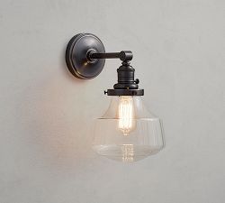 Schoolhouse Glass Straight Arm Sconce (13'')