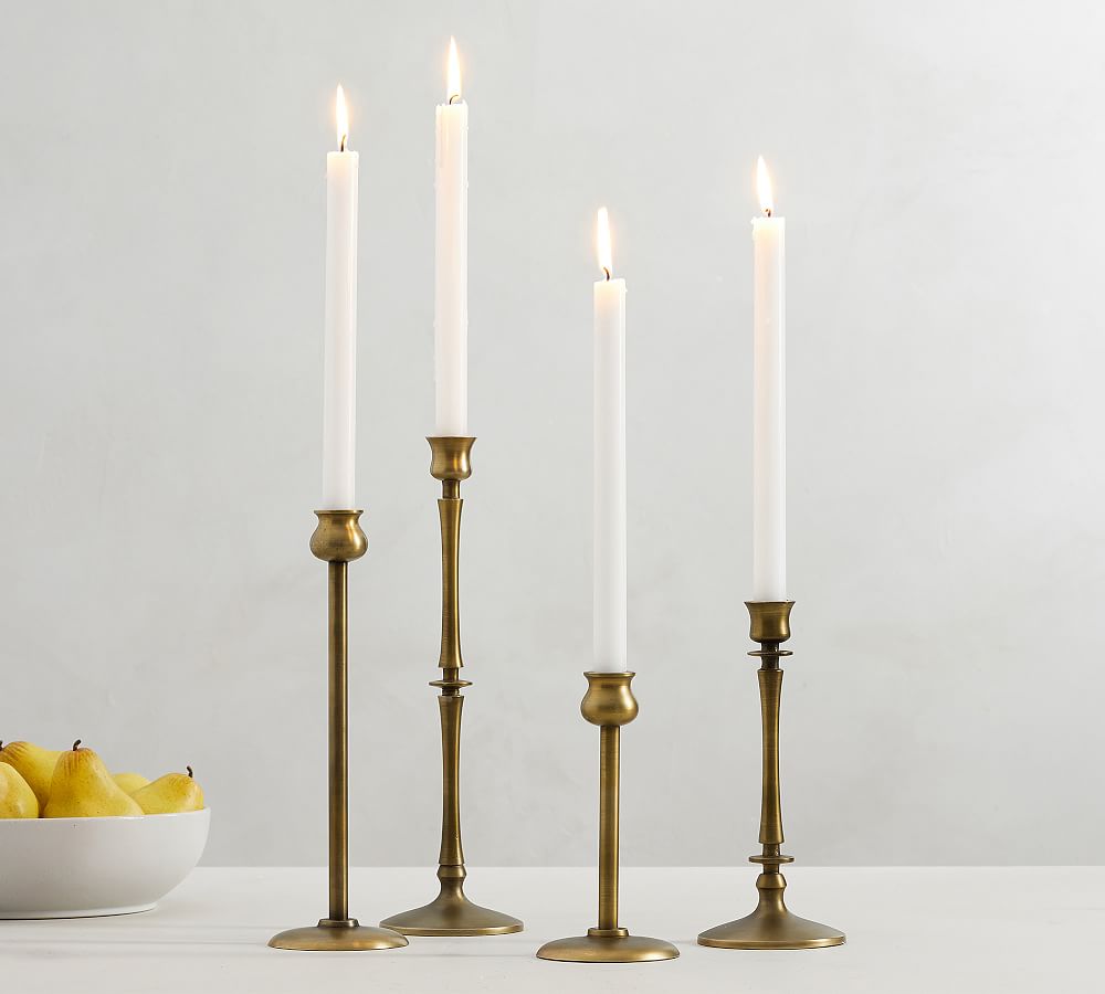 Open Box: Booker Taper Candleholders - Brass, Set of 4