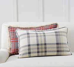 Nottingham Plaid Faux Fur Back Lumbar Pillow Cover