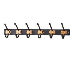 Black &amp; Brass Numbered Row of Hooks