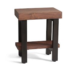 Griffin Rectangular Reclaimed Wood End Table with Shelf