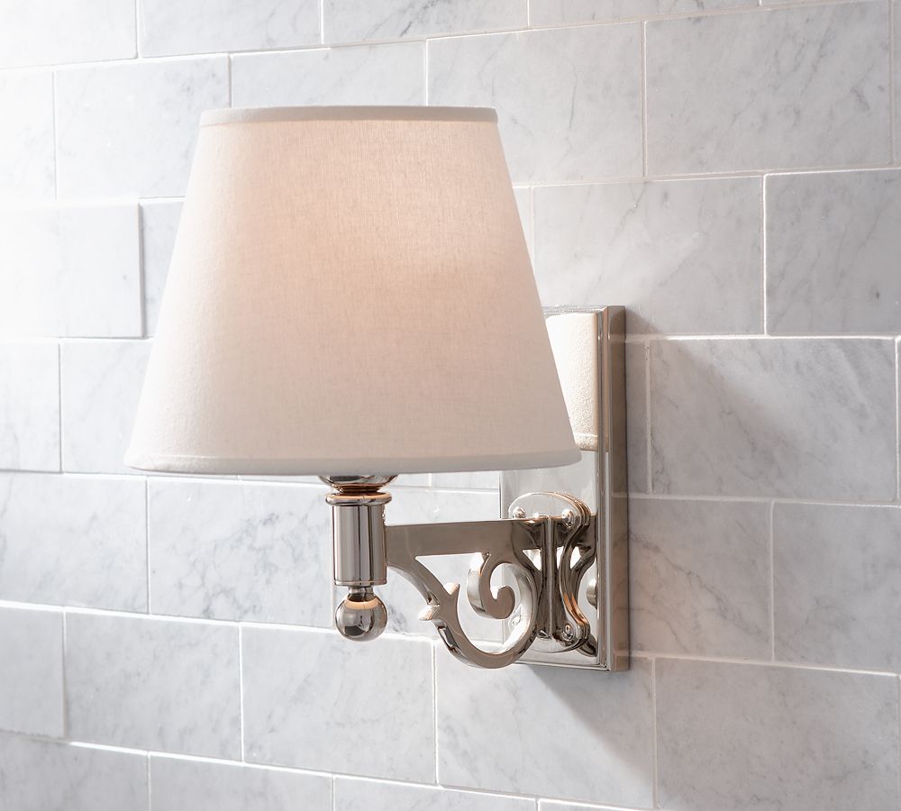 Florence Single Sconce with Linen Shade (11&quot;)