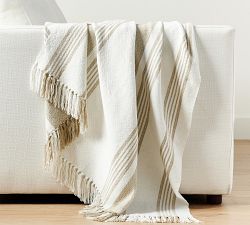 Modern Farmhouse Handwoven Striped Throw