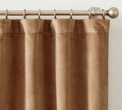 Custom Velvet Twill Blackout Curtain - Cognac