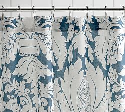 Damask Linen Shower Curtain