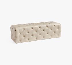 Tufted Leather Bench