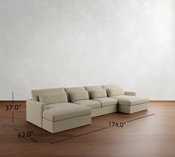 Westwood Fin Arm Deep Seat Double Chaise Sectional (186&quot;)