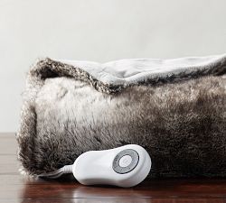 Faux Fur Heated Ombre Throw