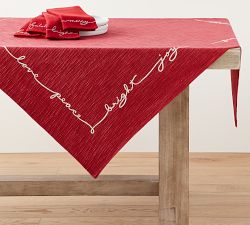 Open Box: Holiday Sentiment Organic Cotton Table Throw