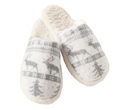 Fair Isle Plush Slippers
