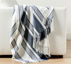 Modern Farmhouse Handwoven Striped Throw