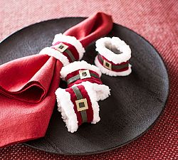 Santa's Belt Napkin Rings - Set of 4