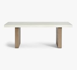 Pomona Concrete &amp; Acacia Rectangular Outdoor Dining Table (86&quot;)