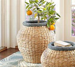 Beachcomber Large Round Blue Basket