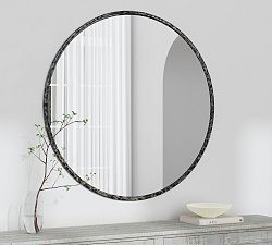 Rodan Hammered Iron Framed Round Mirror - 51&quot;