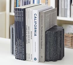 Black Marble Book Ends - Set of 2