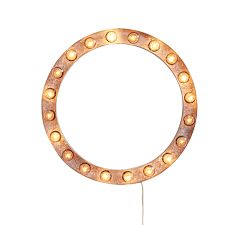 Lit Galvanized Iron Shapes Wall Art