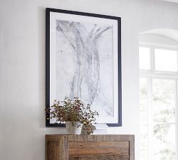 Gray Brushstrokes Abstract Framed Print
