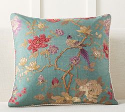 Addison Reversible Striped Embroidered Pillow Cover