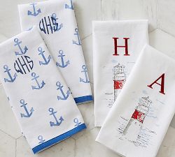 Anchor Print Hand Towel - Set of 2