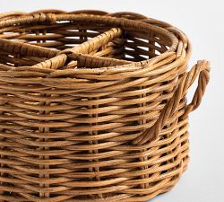 Handwoven Wicker Flatware Caddy