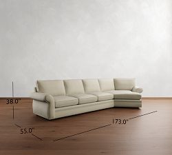 Pearce Roll Arm Cuddle Chaise Sectional (143&quot;-173&quot;)