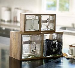 Wood &amp; Glass Handled Storage