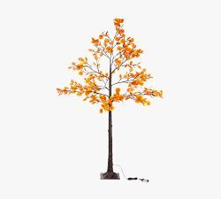 Lit Faux Fall Eucalyptus Tree