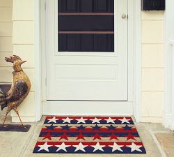 Red White And Blue Stars Doormat