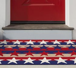 Red White And Blue Stars Doormat