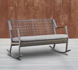 Klein Wicker 2-Seater Outdoor Rocking Bench