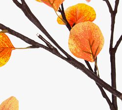 Lit Faux Fall Eucalyptus Tree