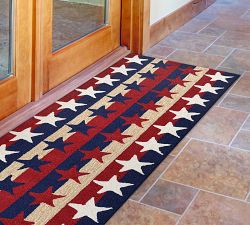 Red White And Blue Stars Doormat
