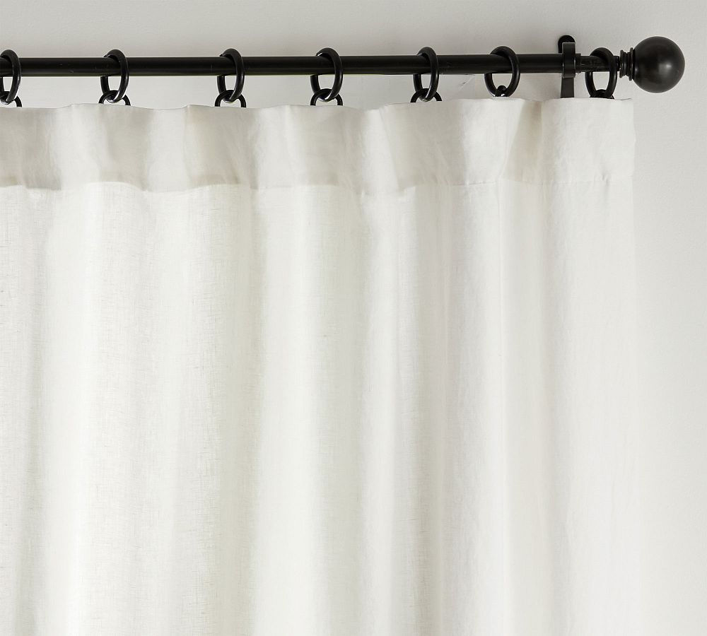 Open Box: Belgian Flax Linen Curtain, 50" W x 108" L - Classic Ivory