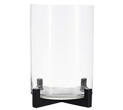 Open Box: Brooks Cross Bar Hurricane Candle Holder, Large, 13.5"H - Bronze