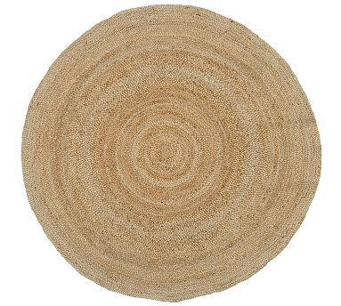 Round Braided Jute Rug, Natural, 8'