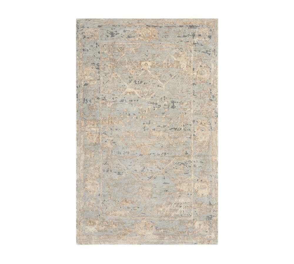 Open Box: Cascade Hand-Tufted Wool Rug, Mineral Blue, 5' x 8'
