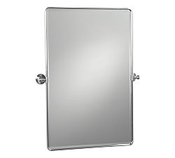 Open Box: Vintage Rounded Rectangular Pivot Mirror, 23" x 24" - Chrome