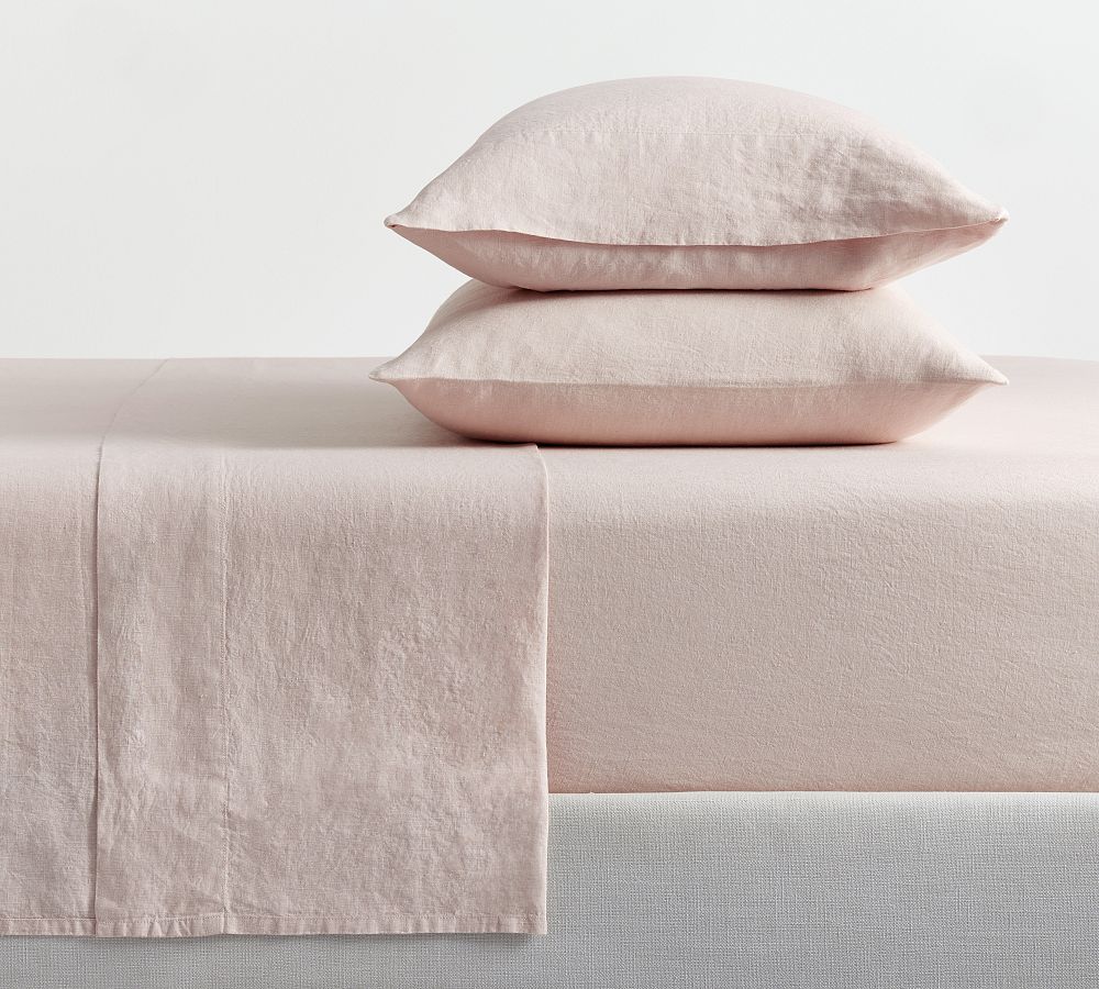 Open Box: Classic Belgian Flax Linen Sheet Set, Queen - Smoky Quartz
