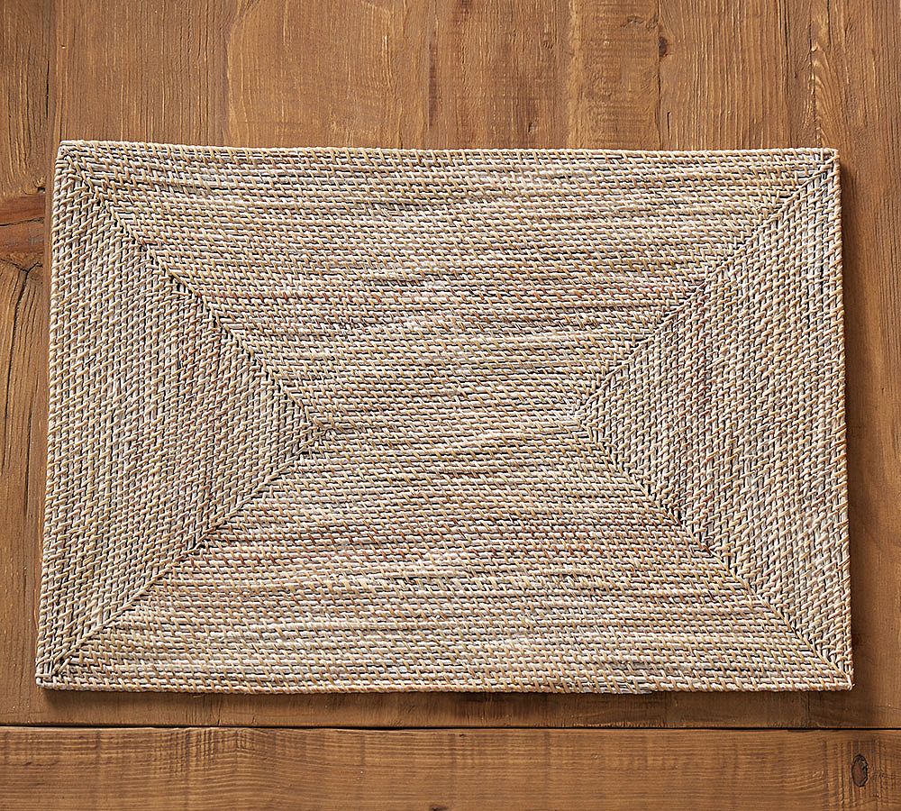 Tava Handwoven Rattan Rectangular Placemats - Set of 4