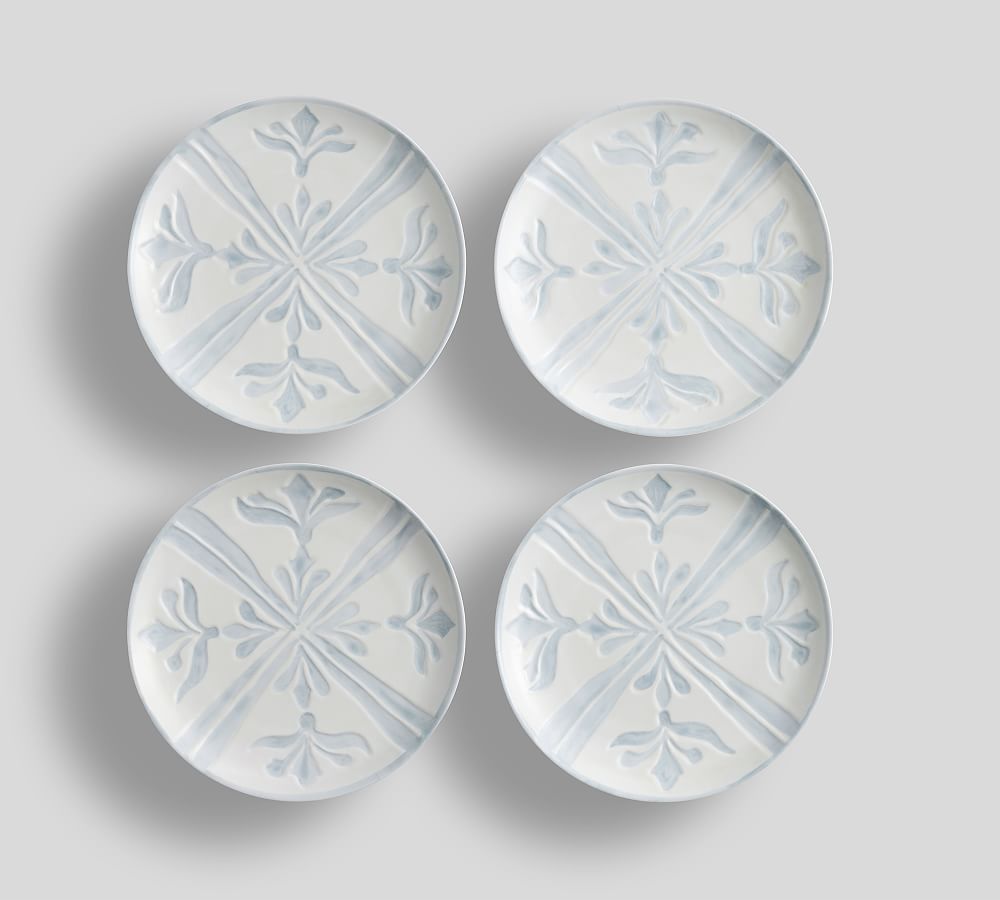 Chambray Tile Outdoor Melamine Salad Plates - Set of 4 - Set of 4