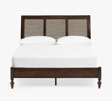 Augusta Cane Sleigh Bed, Sienna Brown, King